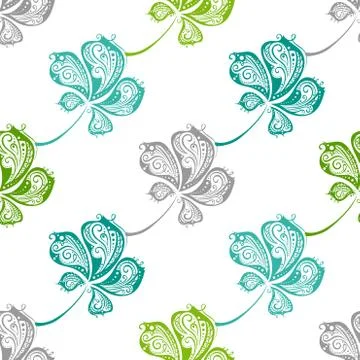 Seamless pattern of chestnut leaves. Stock Illustration