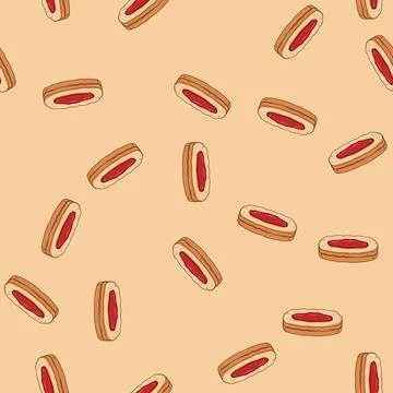 Seamless pattern chewy biscuit cookie cartoon vector Illustrazione stock