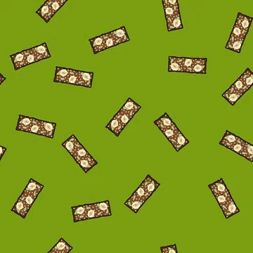 Seamless pattern chewy granola bar cartoon vector イラスト素材