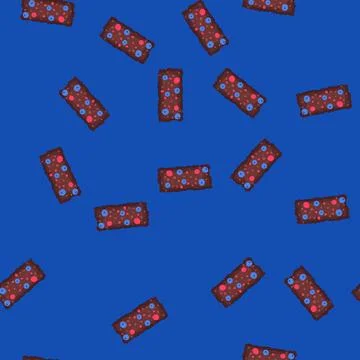 Seamless pattern chewy granola bar cartoon vector Stock Illustration