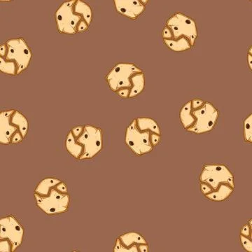 Seamless pattern chewy oatmeal cookies cartoon vector Stock Illustration
