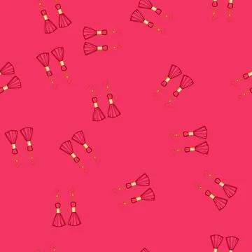 Seamless pattern chic tassel earrings cartoon vector Stock Illustration