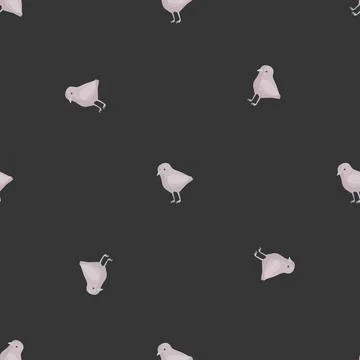 Seamless pattern of chicken. Domestic animals on colorful background. Vector  Stock Illustration