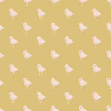 Seamless pattern of chicken. Domestic animals on colorful background. Vector  Stock Illustration