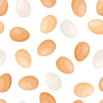 Seamless pattern with chicken egg. Images for food and agricultural industries. Illustrazione stock