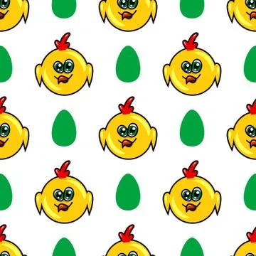 Seamless pattern with chicken Illustrazione stock