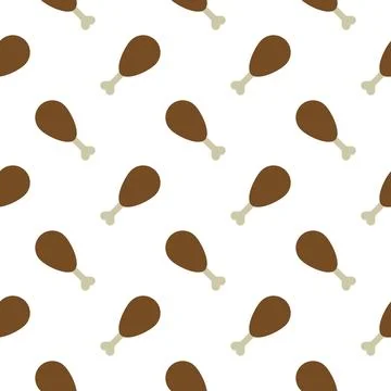 Seamless pattern chicken wing on white background Illustrazione stock