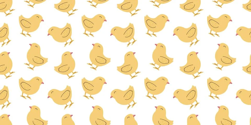 Seamless pattern with Chickens. Easter design for wrapping paper and backgr.. 스톡 일러스트