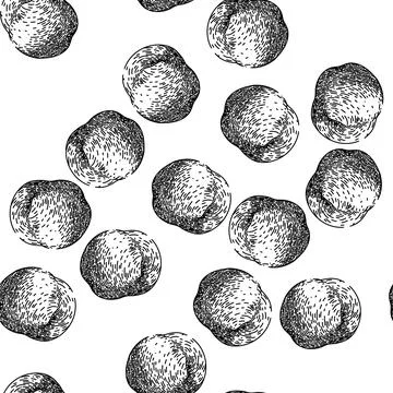 Seamless pattern chickpea hummus arabic sketch hand drawn Stock Illustration