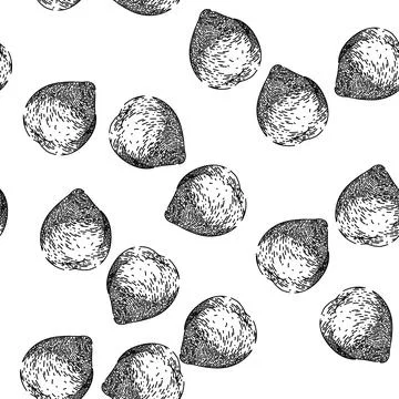 Seamless pattern chickpea hummus pea sketch hand drawn 스톡 일러스트