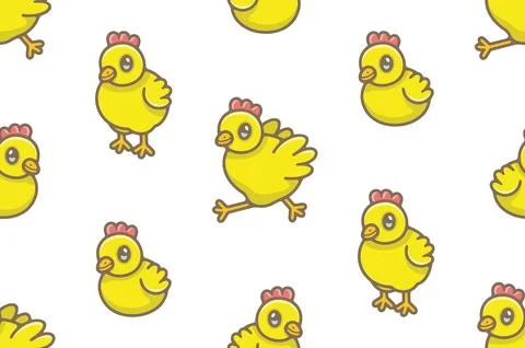 Seamless Pattern with Chicks Stock Illustration