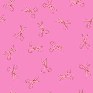 Seamless pattern child kid scissors cartoon vector Stock Illustration