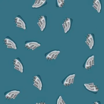 Seamless pattern child kid shoes cartoon vector Stock Illustration