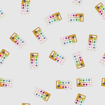 Seamless pattern child paint watercolor cartoon vector sign Illustrazione stock