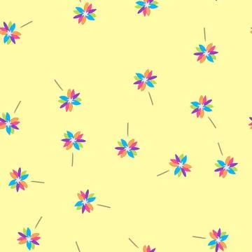 Seamless pattern child pinwheel toy cartoon vector Stock Illustration