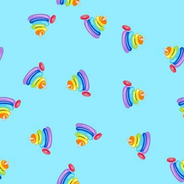 Seamless pattern child pyramid toy cartoon vector イラスト素材