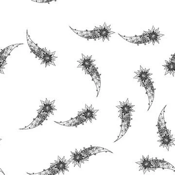 Seamless pattern child star fall sketch hand drawn イラスト素材