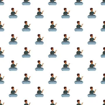 Seamless pattern with child washing hands in sink Stock Illustration