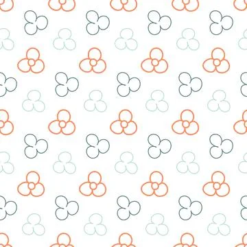 Seamless pattern childish hand drawn flower on white background, wallpaper wr Stock Illustration