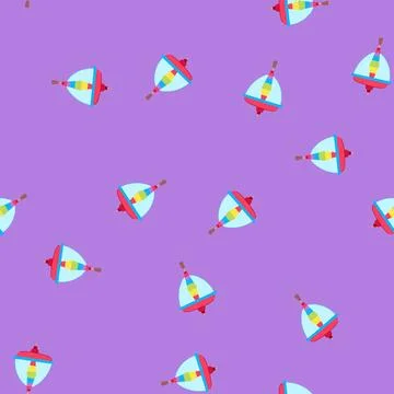 Seamless pattern children spinning top cartoon vector 스톡 일러스트