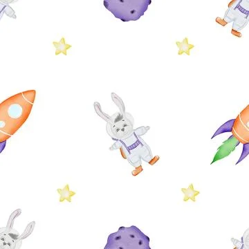 Seamless pattern for children on the theme of space. cute children's pattern Illustrazione stock
