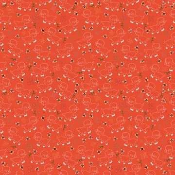 Seamless pattern, children's drawing, lambs Stock Illustration