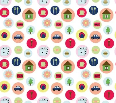 Seamless pattern with children's drawings. Stock Illustration