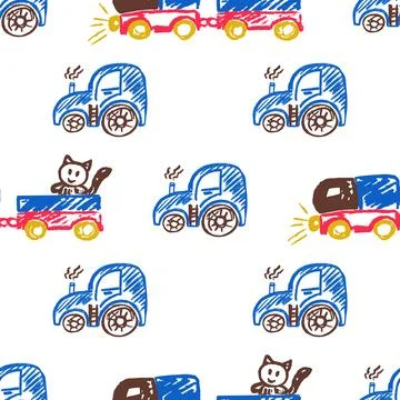 Seamless pattern. Children's drawings with wax crayons Stockillustratie