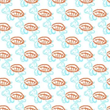 Seamless pattern. Children's drawings with wax crayons Stock Illustration