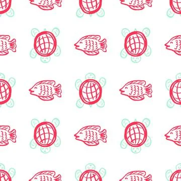 Seamless pattern. Children's drawings with wax crayons Stock Illustration