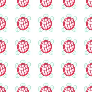 Seamless pattern. Children's drawings with wax crayons Stock Illustration