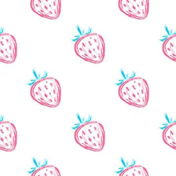 Seamless pattern. Children's drawings with wax crayons Stock Illustration