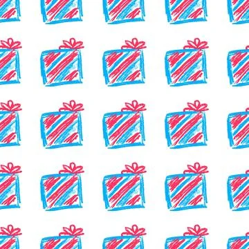 Seamless pattern. Children's drawings with wax crayons Stock Illustration