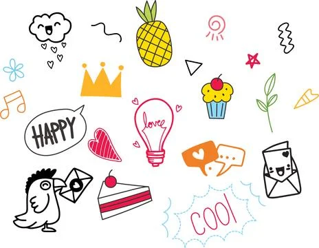 Seamless pattern of children's elements Stock Illustration