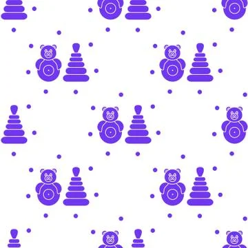 Seamless pattern with children's toys. Stock Illustration