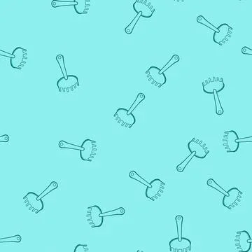 Seamless pattern Child's plastic sand rake for summer beach play Stock Illustration