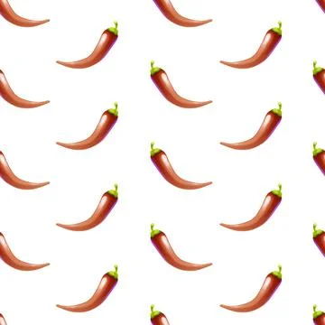 Seamless pattern with chili pepper, mexican food Stock Illustration