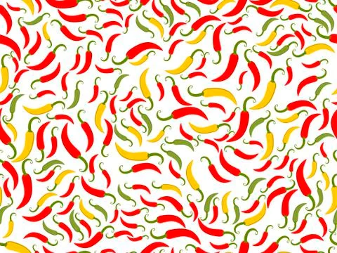 Seamless pattern with chili pepper. Vector illustration Stock Illustration