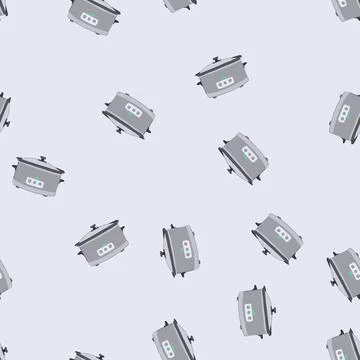 Seamless pattern chili slow cooker cartoon vector Stock Illustration