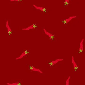 Seamless pattern chilli pepper chili cartoon vector Stock Illustration