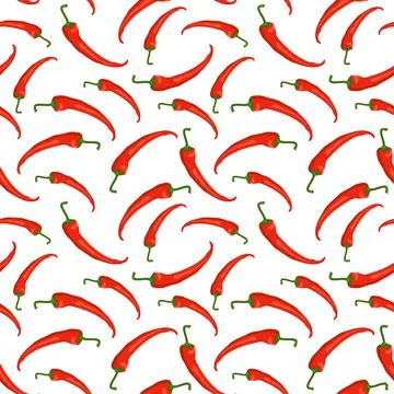 Seamless pattern with chilli peppers. Vibrant print with red hot vegetables 库存插图
