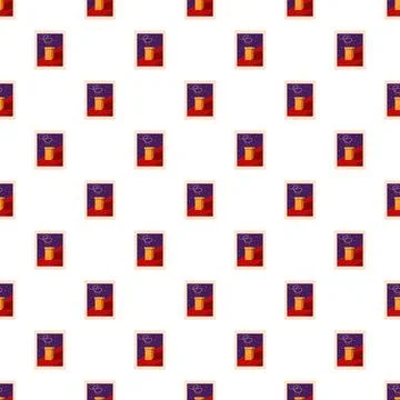 Seamless pattern with chimneys on rooftops at night Stock Illustration