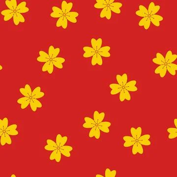 Seamless pattern china chinese flower cartoon vector Stock Illustration