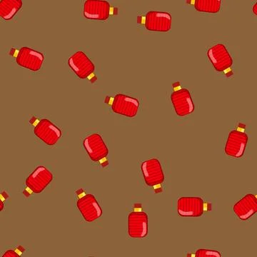 Seamless pattern china chinese lamp cartoon vector Stockillustratie