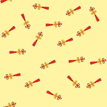 Seamless pattern china chinese lucky knot cartoon vector 스톡 일러스트