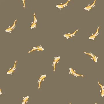 Seamless pattern china koi fish carp cartoon vector Stock Illustration