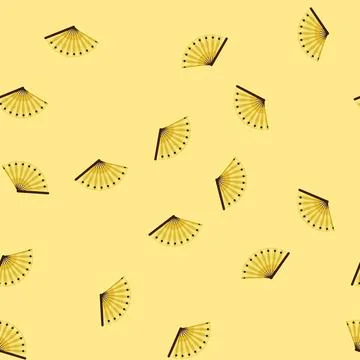 Seamless pattern chinese hand fan folding cartoon vector 스톡 일러스트