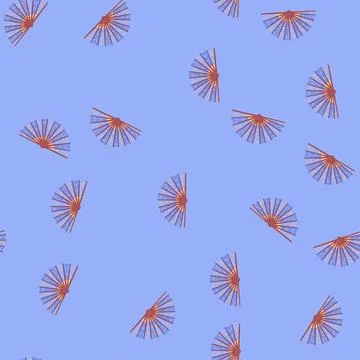 Seamless pattern chinese hand fan cartoon vector Stock Illustration