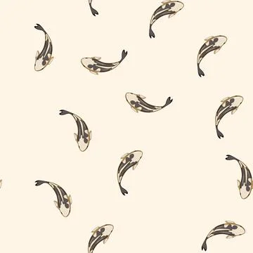 Seamless pattern chinese koi fish carp cartoon vector Stock Illustration