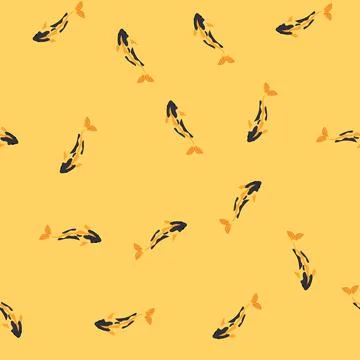 Seamless pattern chinese koi fish carp cartoon vector Stockillustratie
